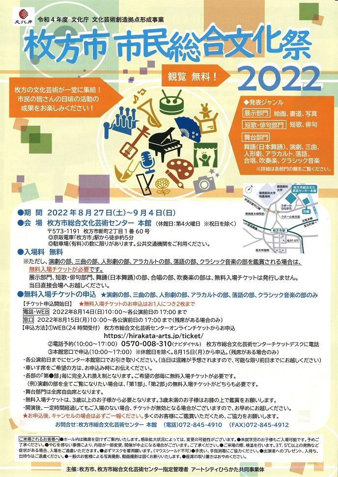 枚方市 市民総合文化祭 2022