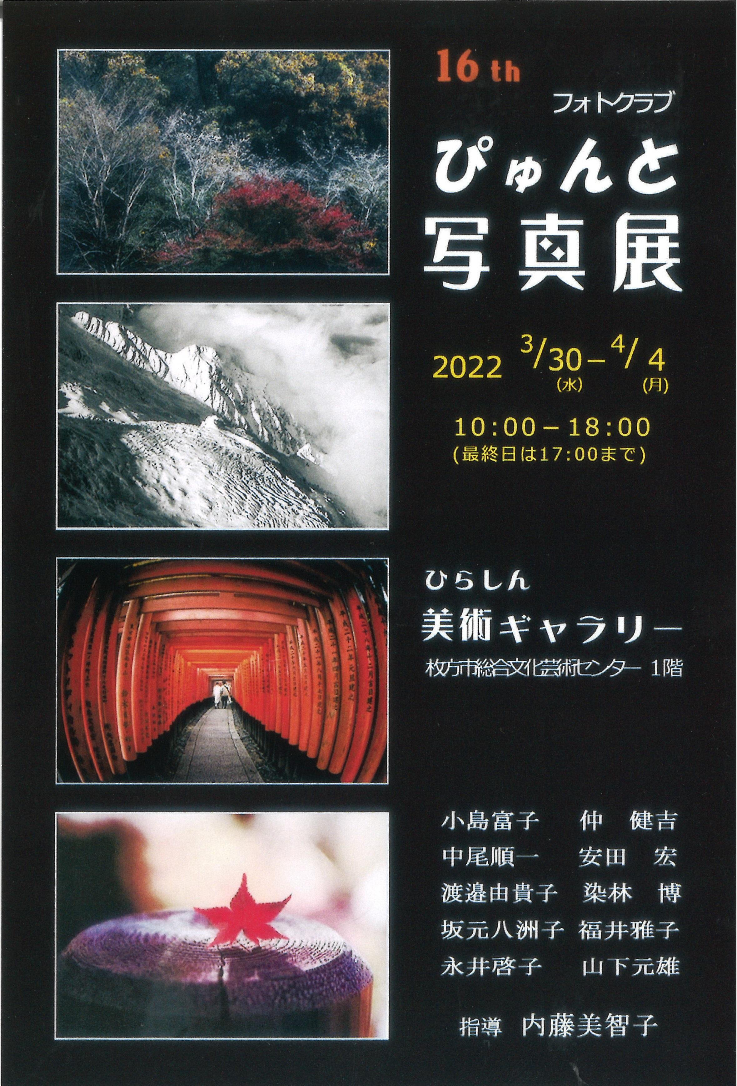 第16 回 フォトクラブぴ ゅんと写真展｜枚方市総合文化芸術センター